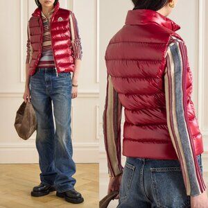 $1025 Moncler Red Quilted Ghany Gilet Vest size 4/Large